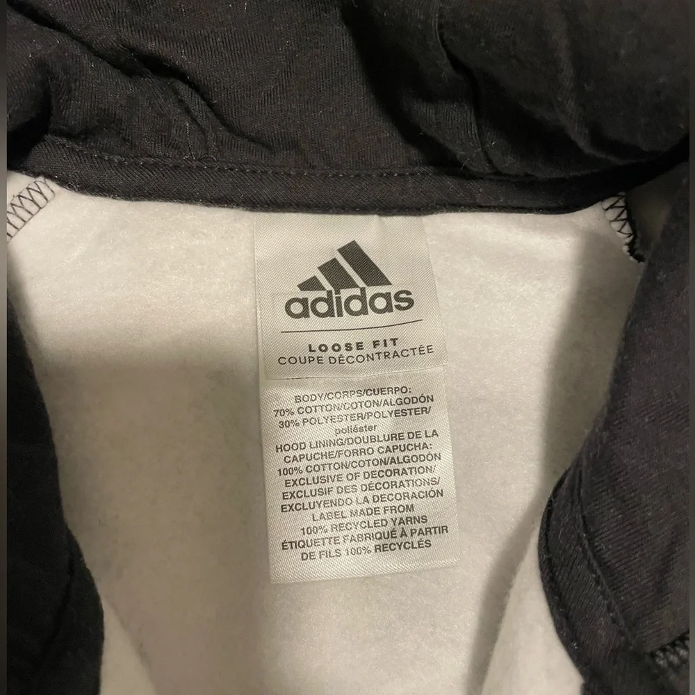 NWT Adidas Loose Fit Zip Hoodie Girls, size L, black/gray Camo pattern - Picture 5 of 8